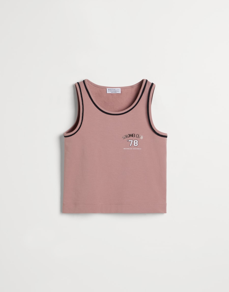 Lightweight French terry top Pink Girls - Brunello Cucinelli