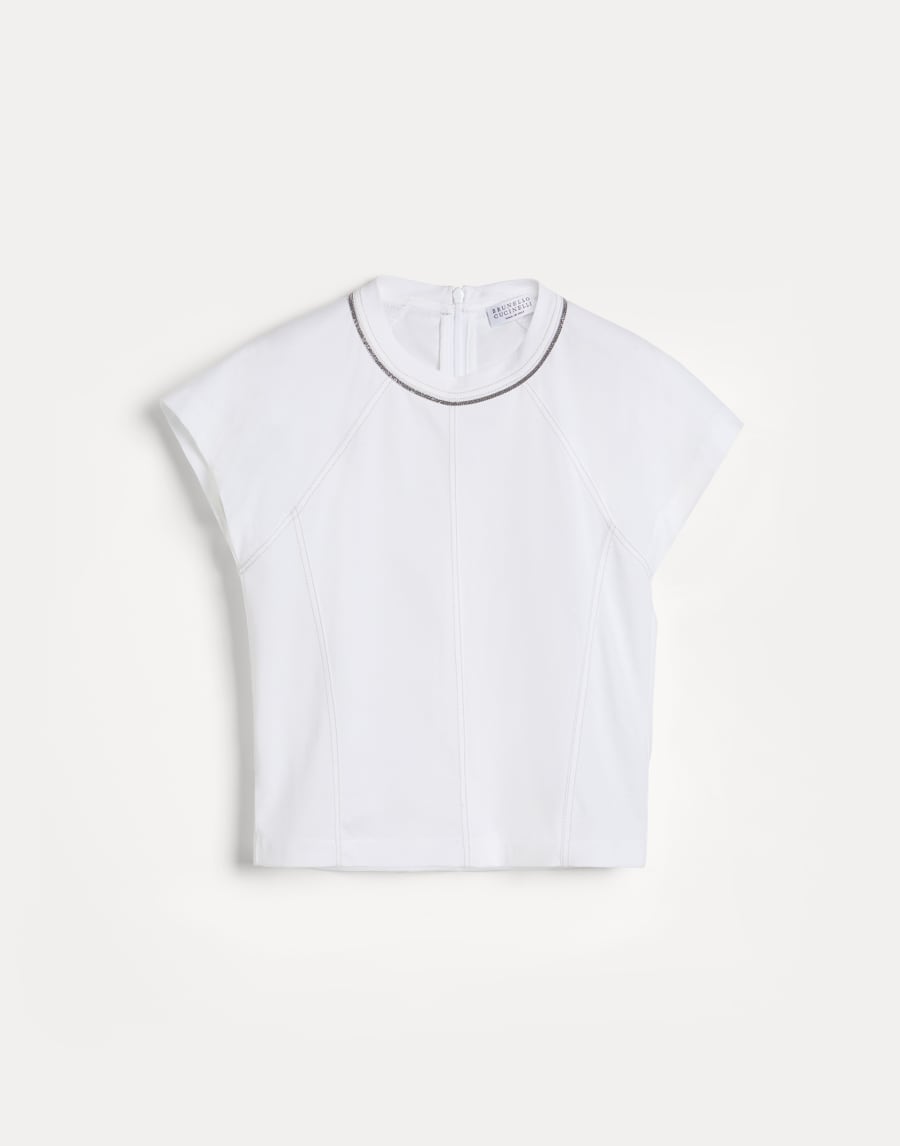 T-shirt with monili White Girls - Brunello Cucinelli