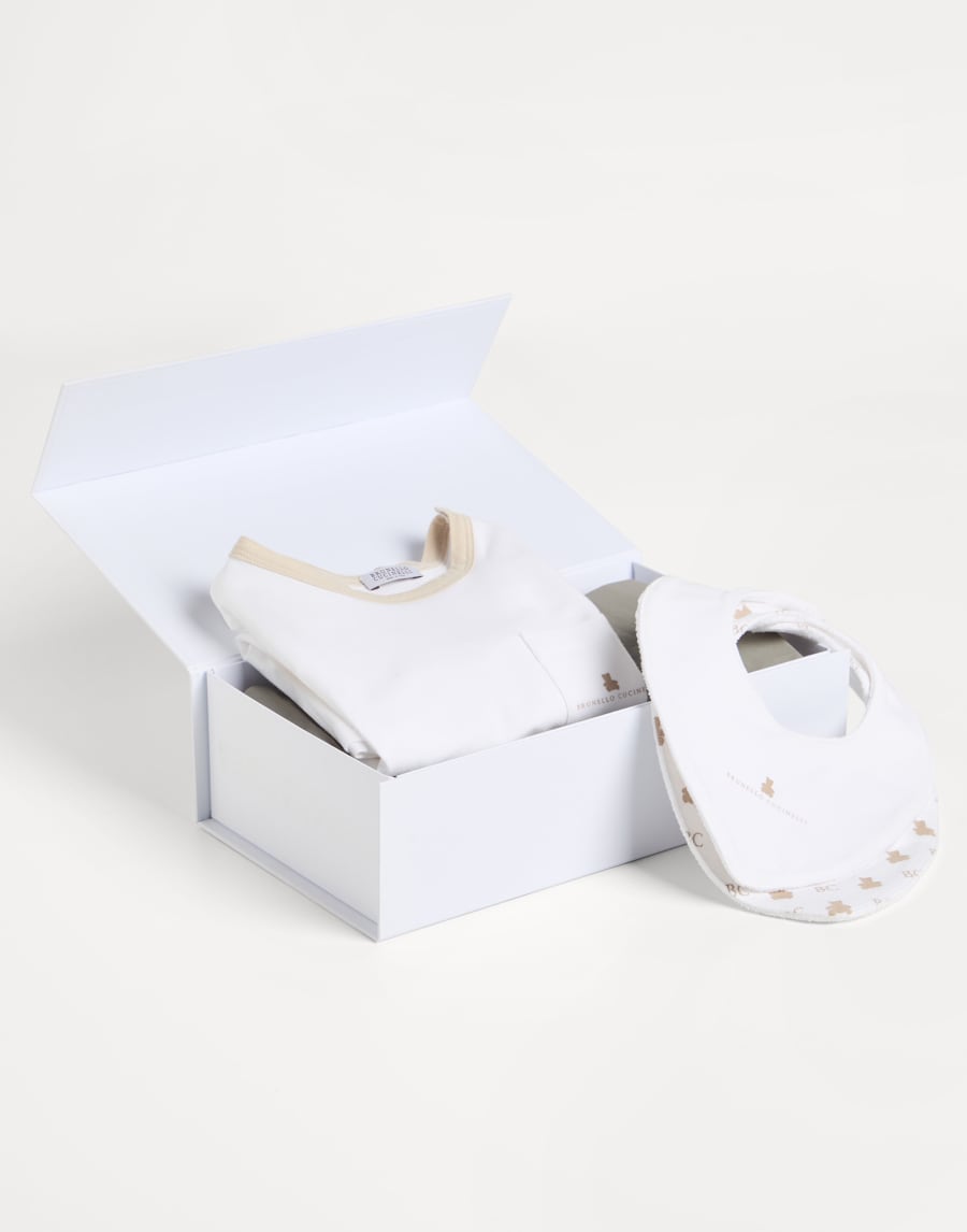 Комбинезончик и нагрудники Baby Bernie Бежевый Малыши - Brunello Cucinelli