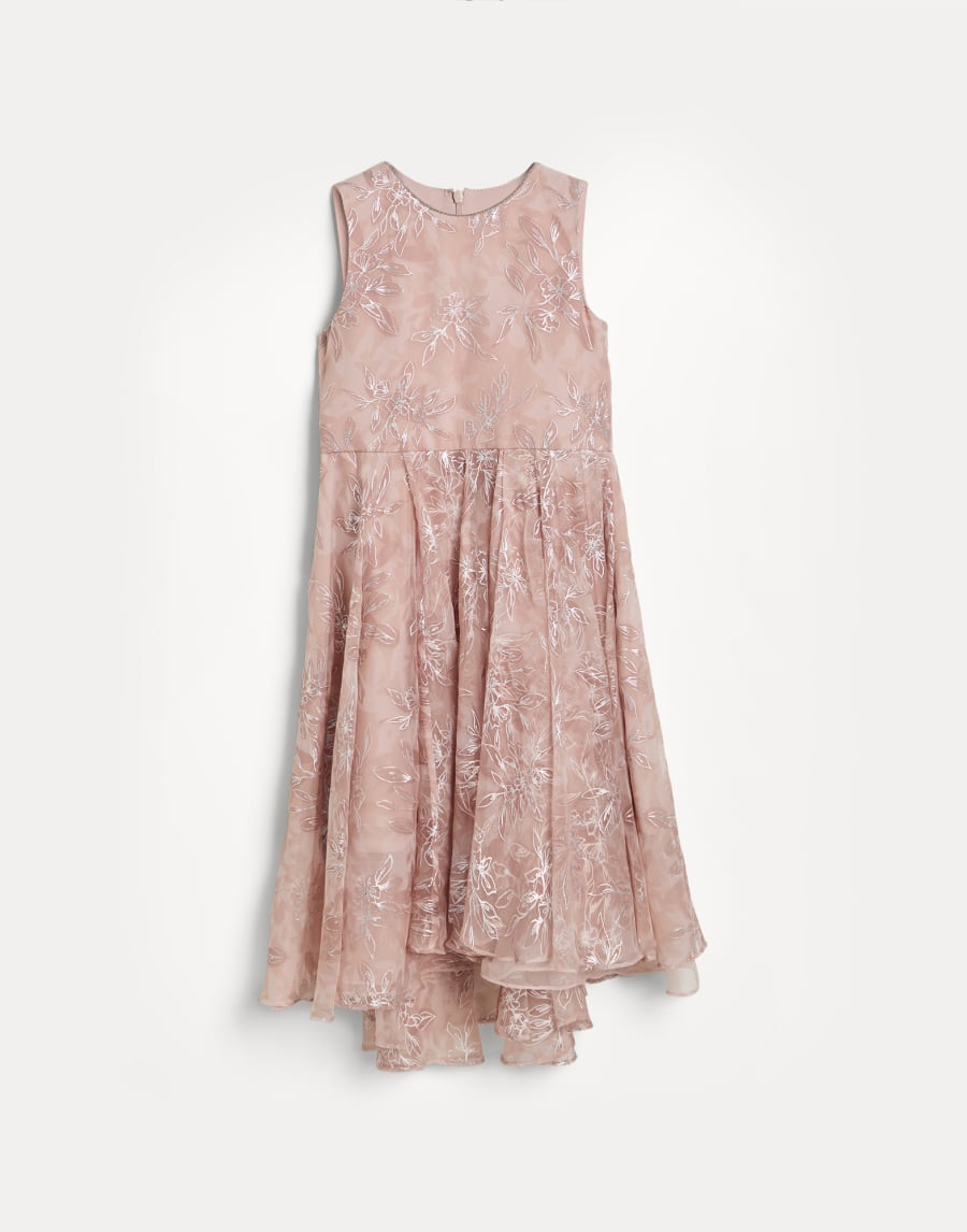 花卉印花丝绸连衣裙 粉红色 女童 - Brunello Cucinelli