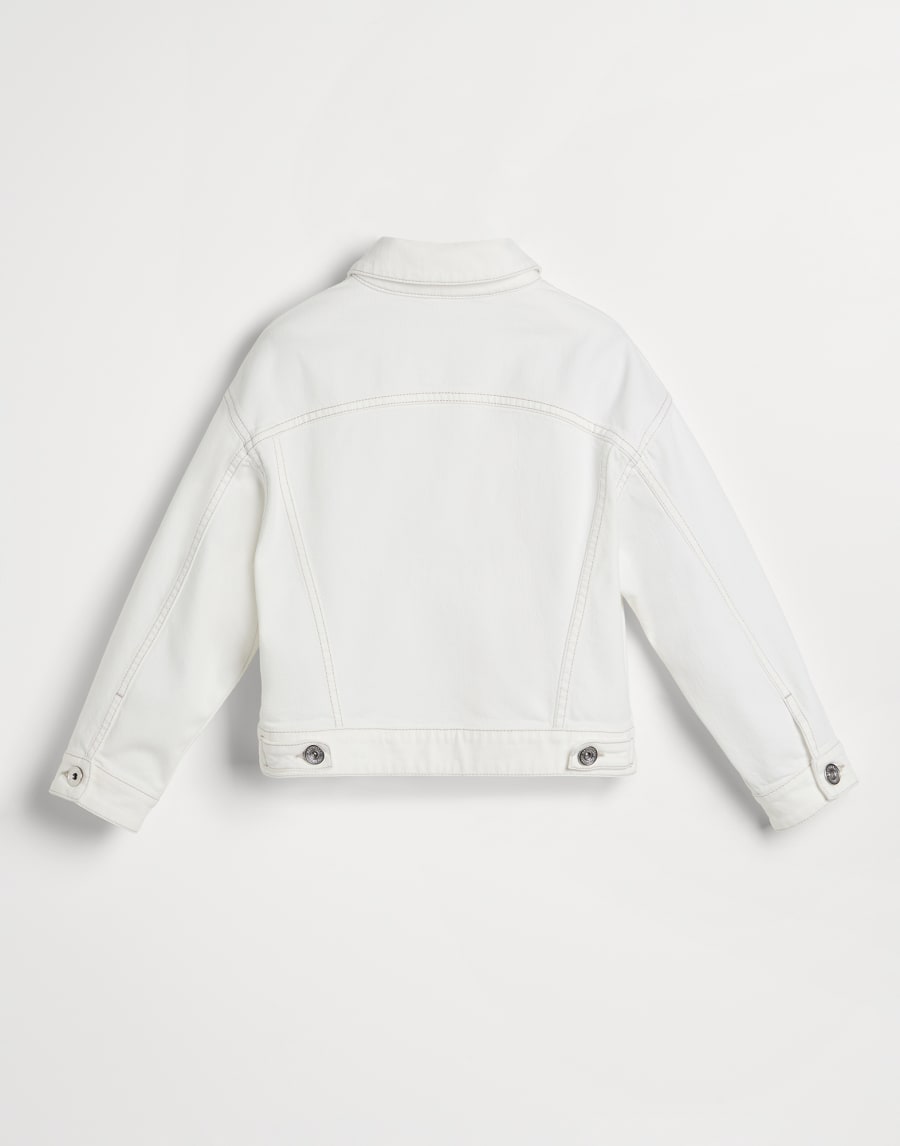 Куртка из денима с цепочкой Мониль Белый Девочки - Brunello Cucinelli