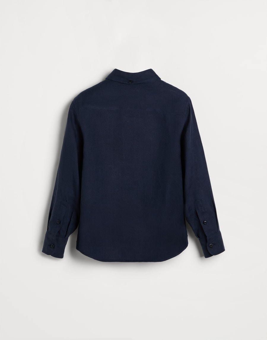Button-down collar shirt Navy Blue Boys - Brunello Cucinelli