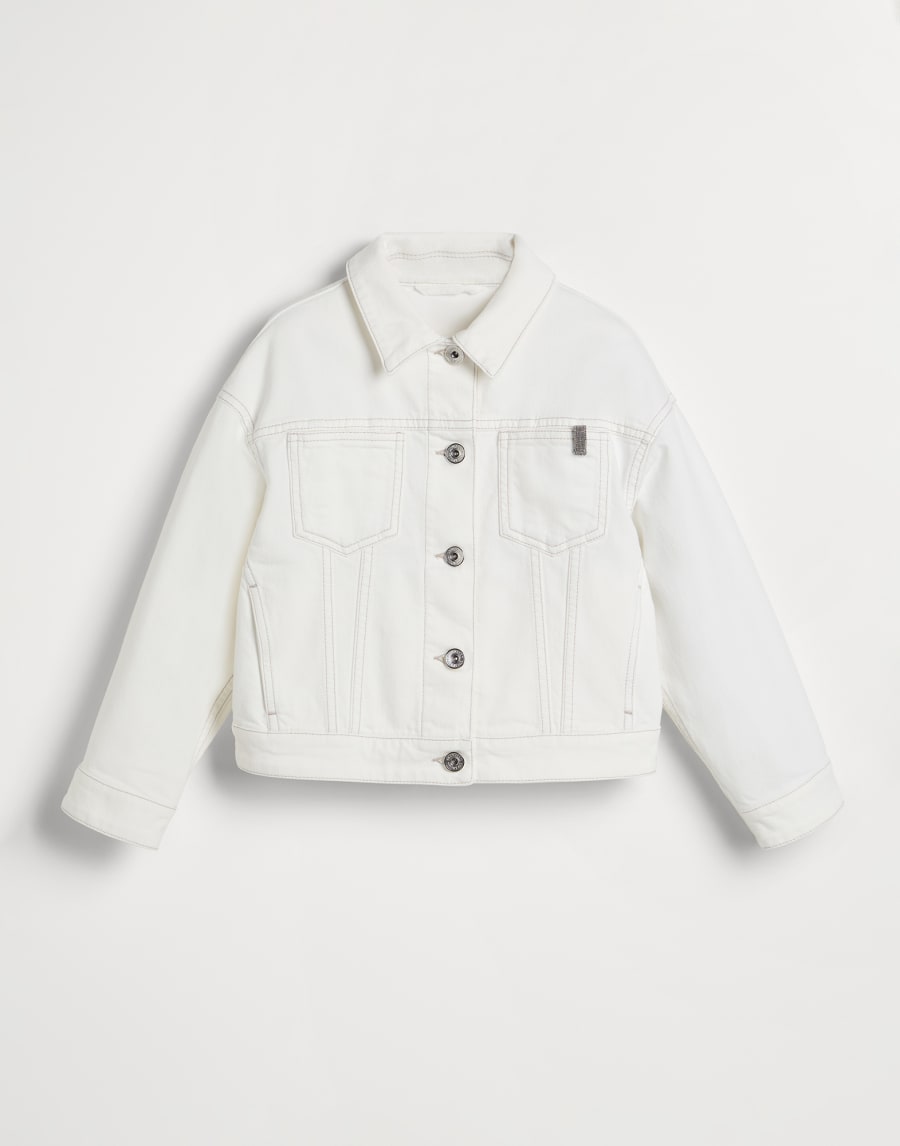 Denim outerwear jacket with monili White Girls - Brunello Cucinelli
