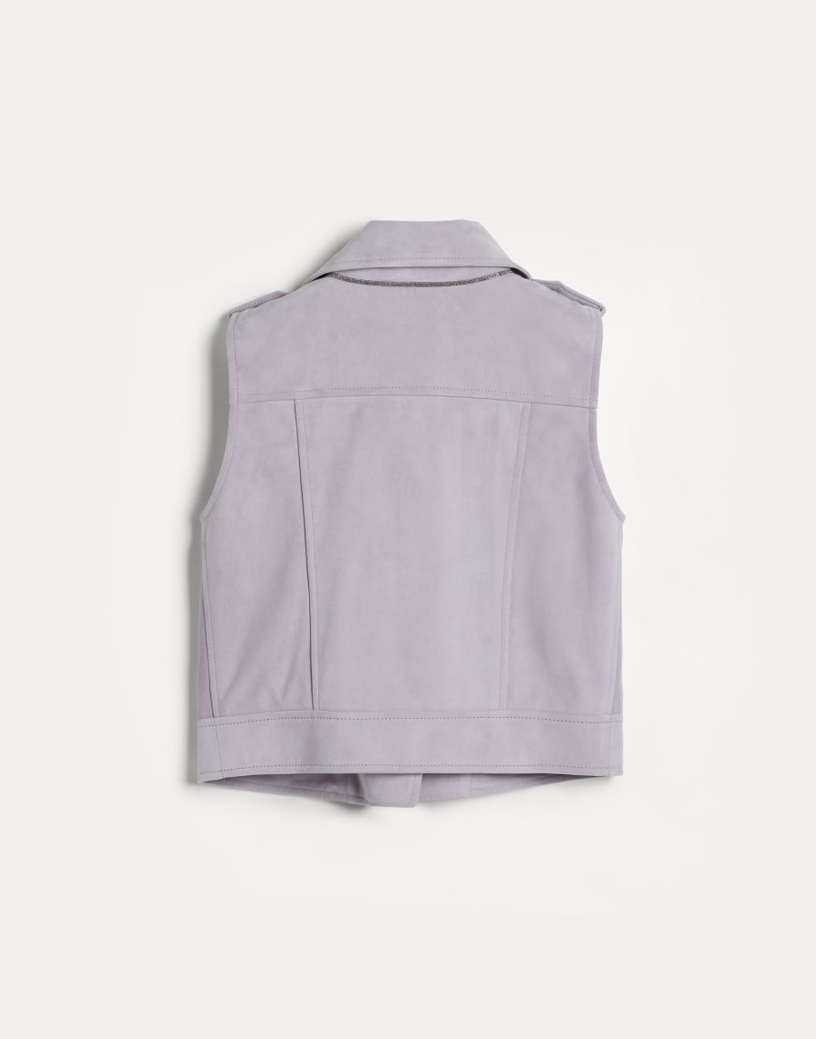 Suede biker jacket Lilac Girls - Brunello Cucinelli
