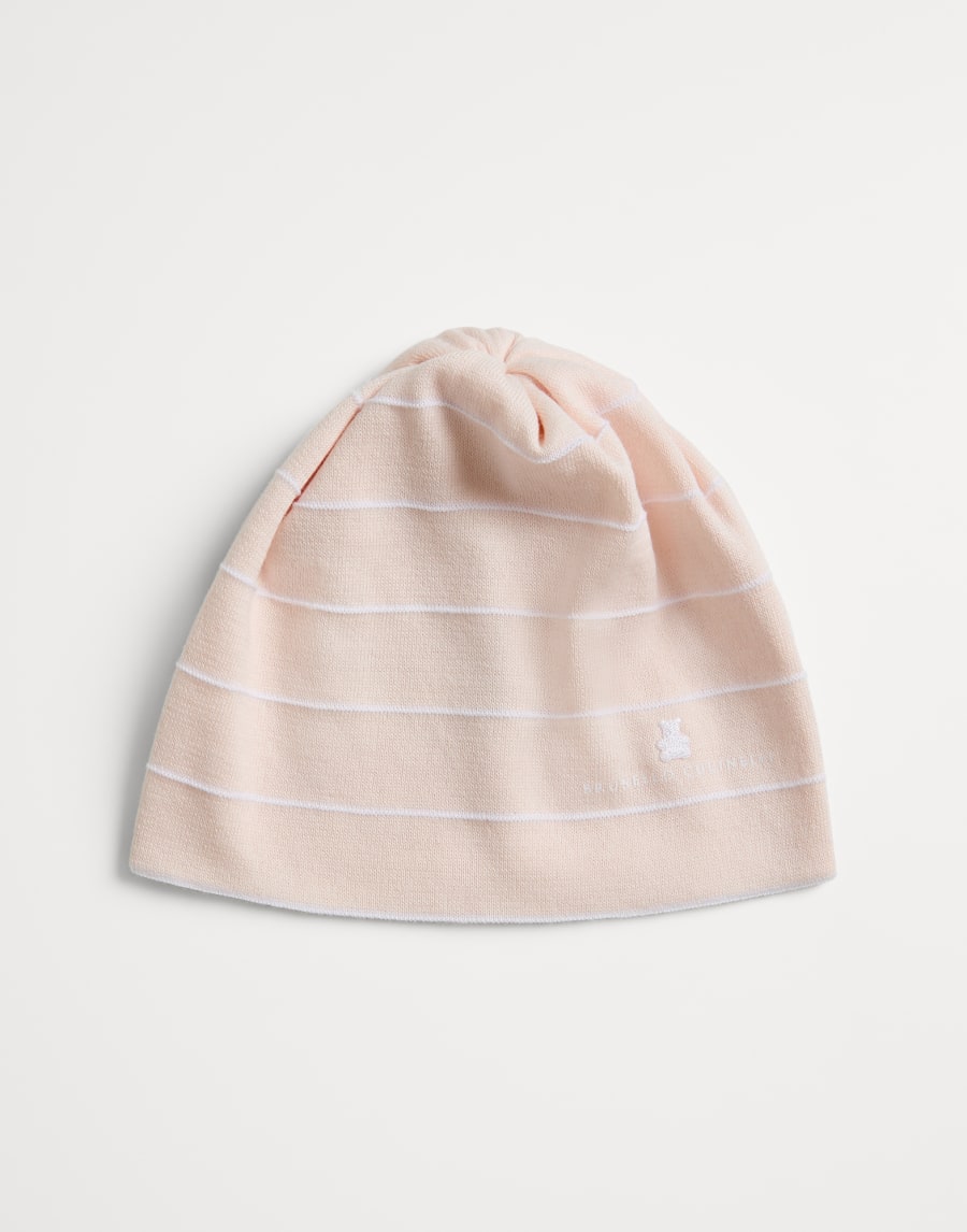 Bernie Baby striped beanie Light Pink Baby - Brunello Cucinelli