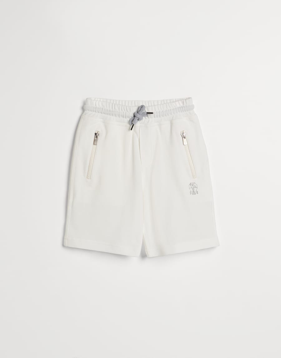 Cotton piqué Bermuda shorts Off-White Boys - Brunello Cucinelli