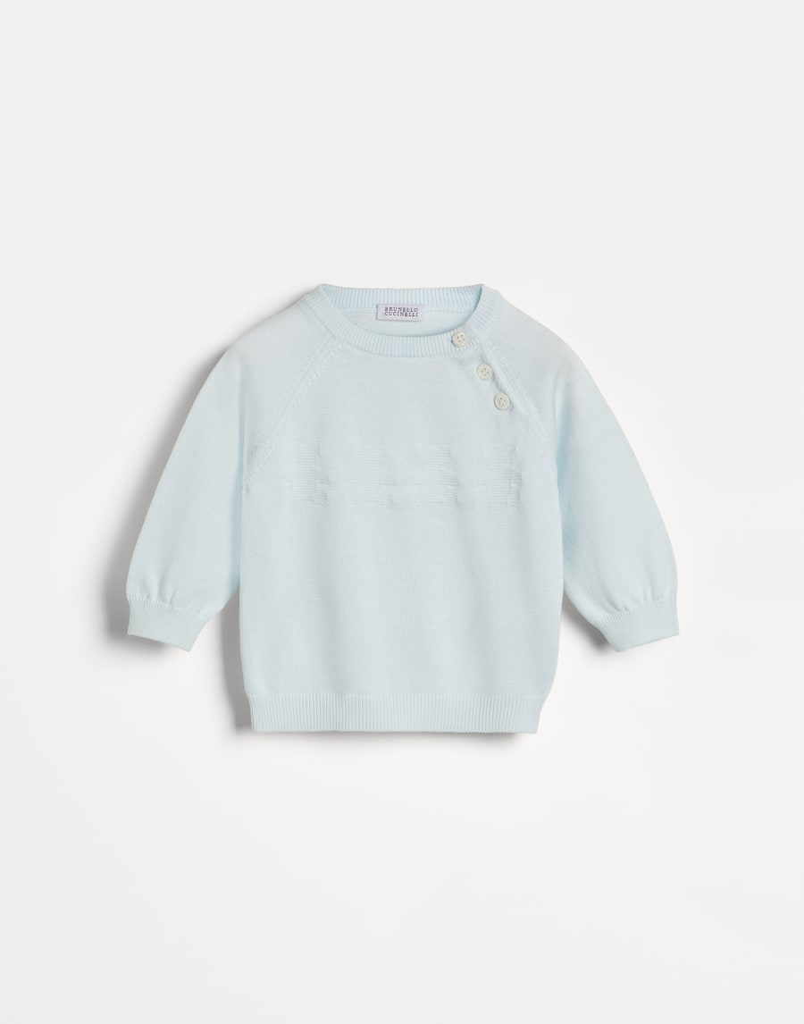 Bernie Baby jacquard sweater Sky Blue Baby - Brunello Cucinelli