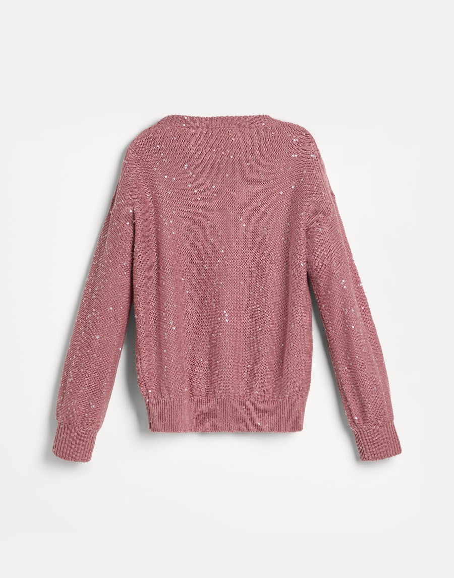 Джемпер из льна и шелка Diamante Розовый Девочки - Brunello Cucinelli