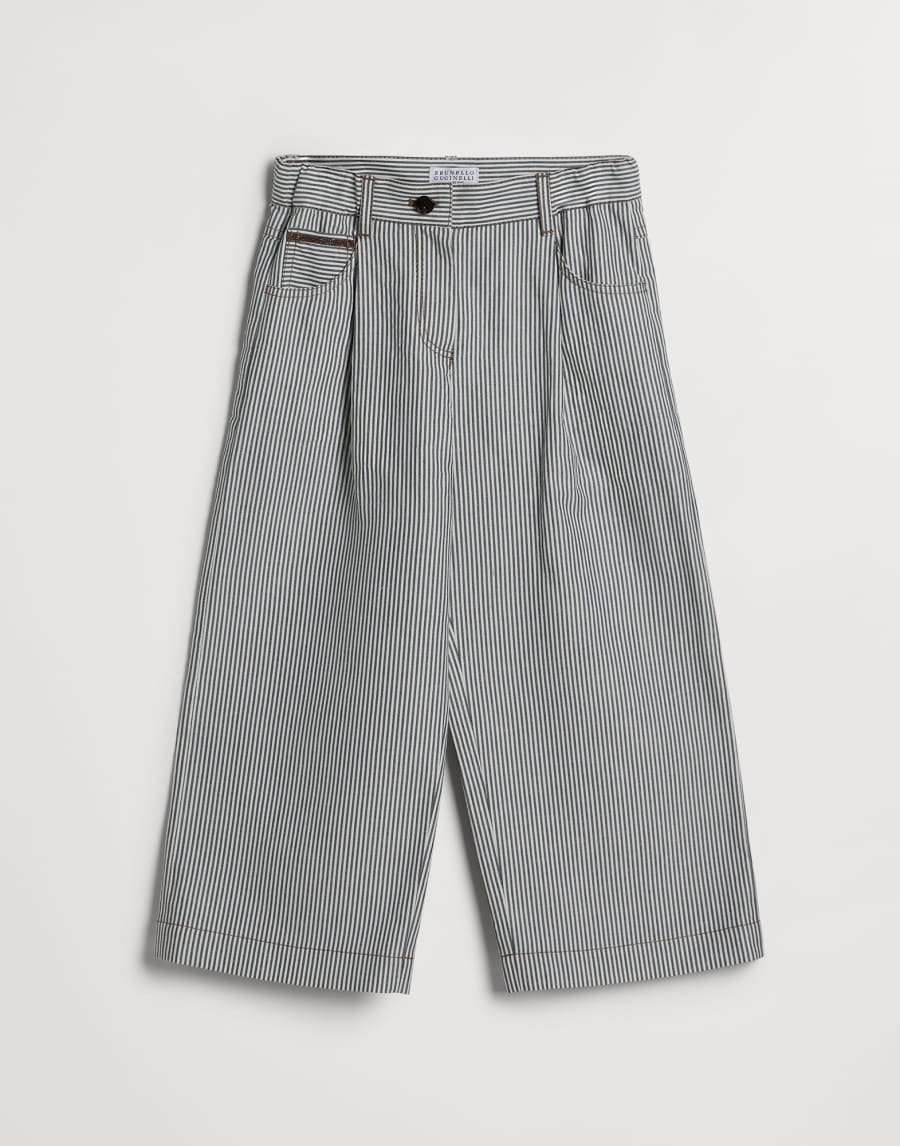 斜纹面料长裤 灰色 女童 - Brunello Cucinelli