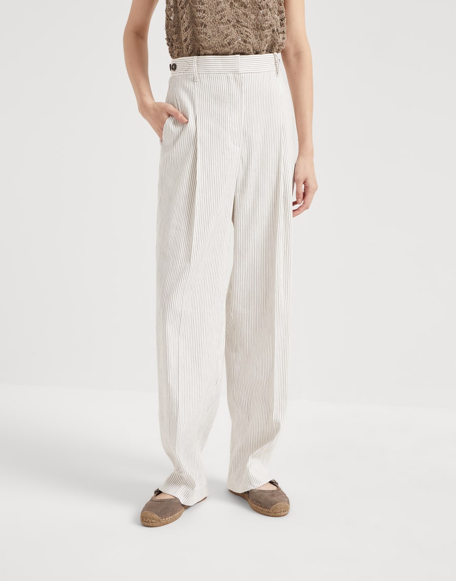 Брюки Sartorial Relaxed Белый Женщина - Brunello Cucinelli