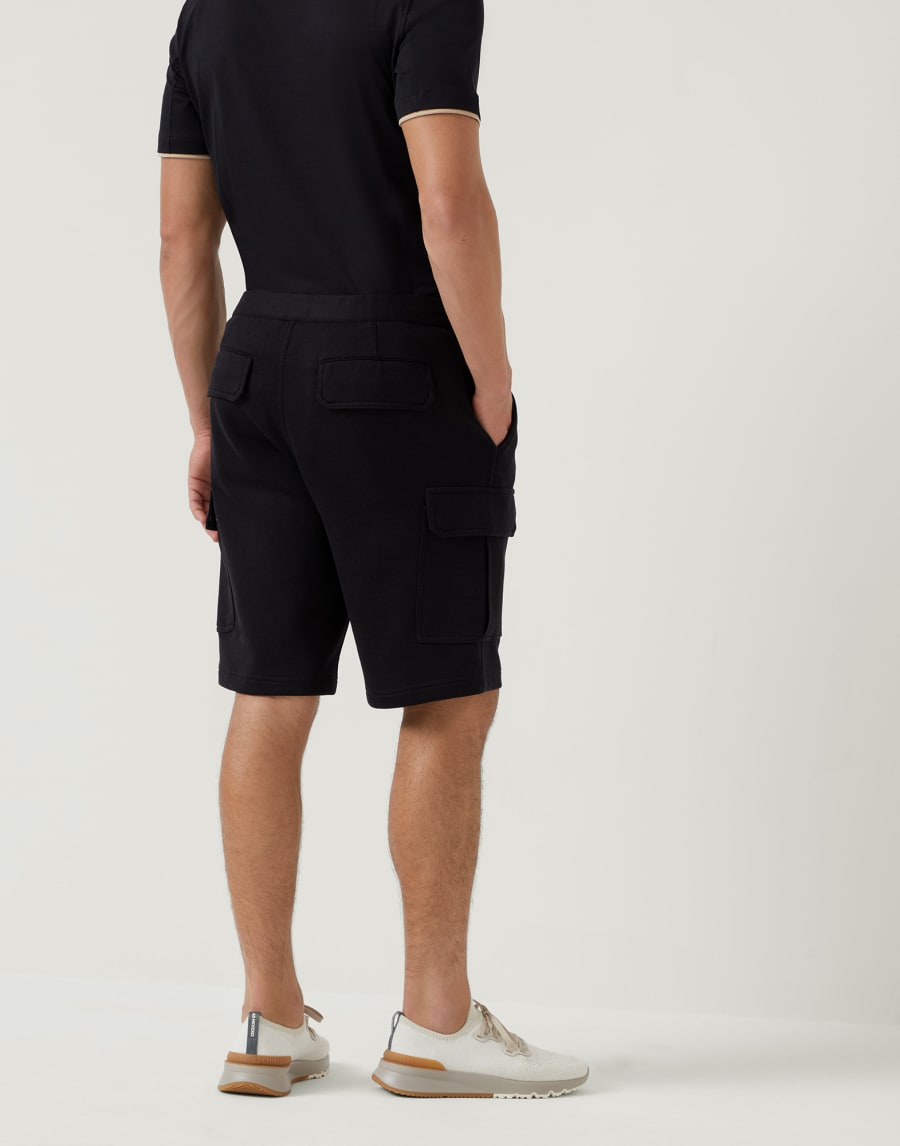 Bermuda en molleton double Noir Homme - Brunello Cucinelli