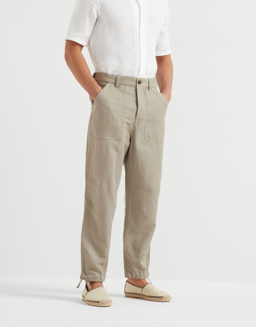 Pantalone in drill Khaki Uomo - Brunello Cucinelli