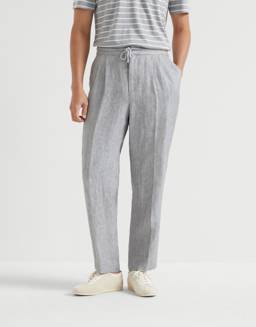 Trousers with drawstring Grey Man - Brunello Cucinelli
