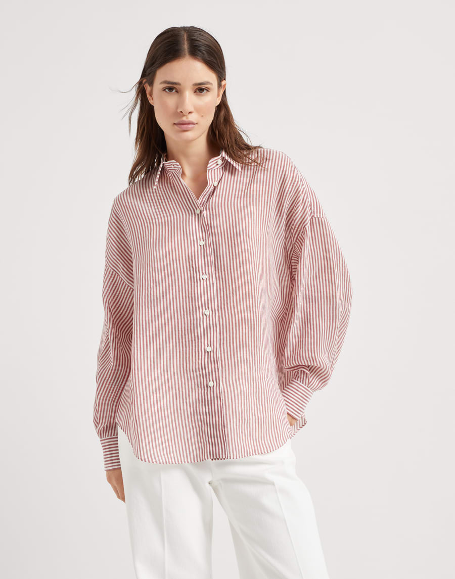 Organza shirt Bordeaux Woman - Brunello Cucinelli