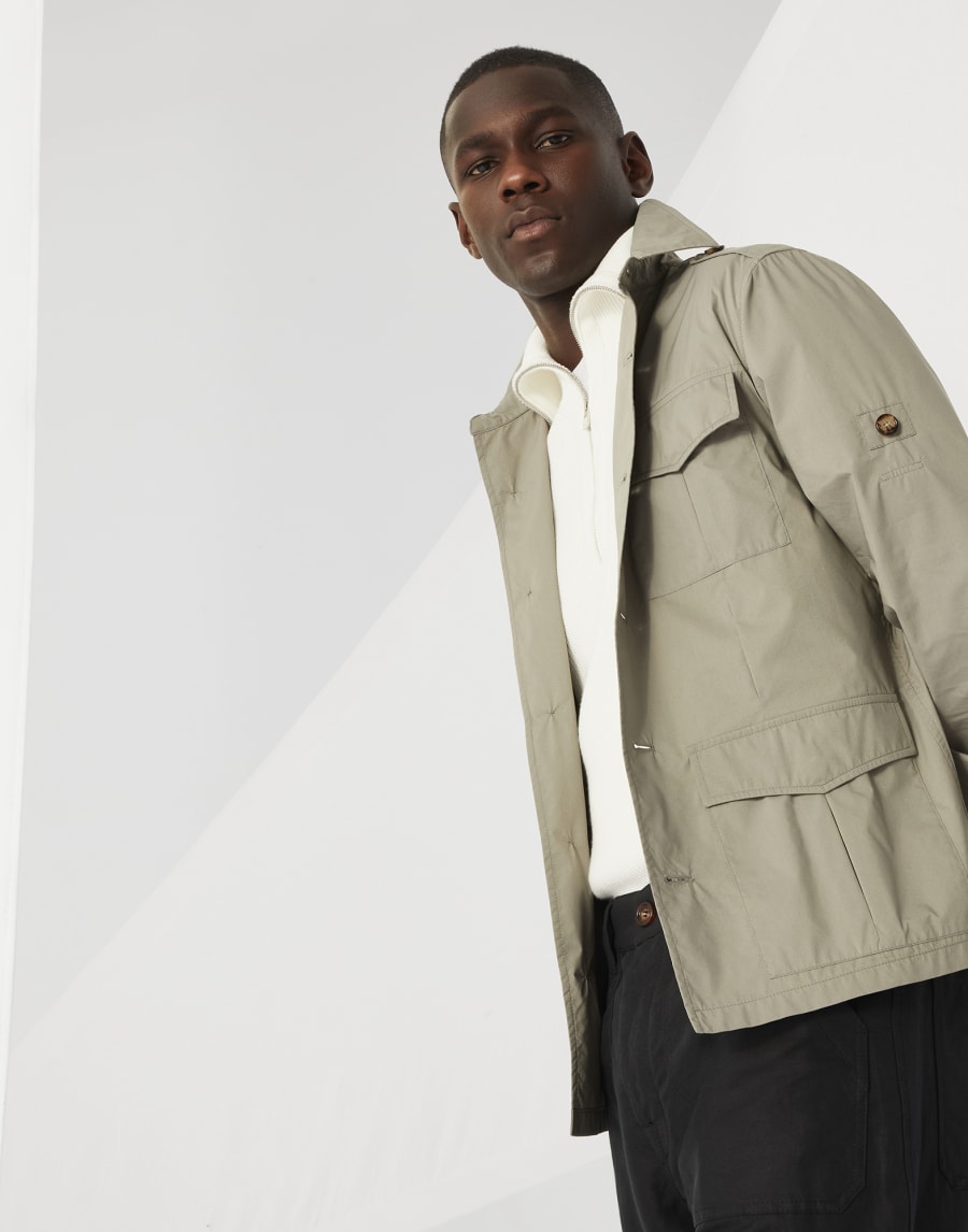 Водоотталкивающая куртка-сафари Хаки Мужчина - Brunello Cucinelli