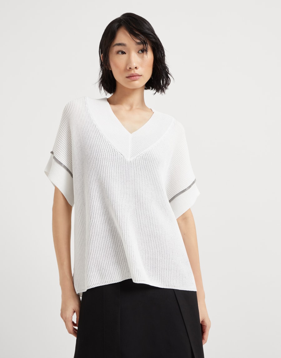 Футболка с цепочкой Мониль Белый Женщина - Brunello Cucinelli