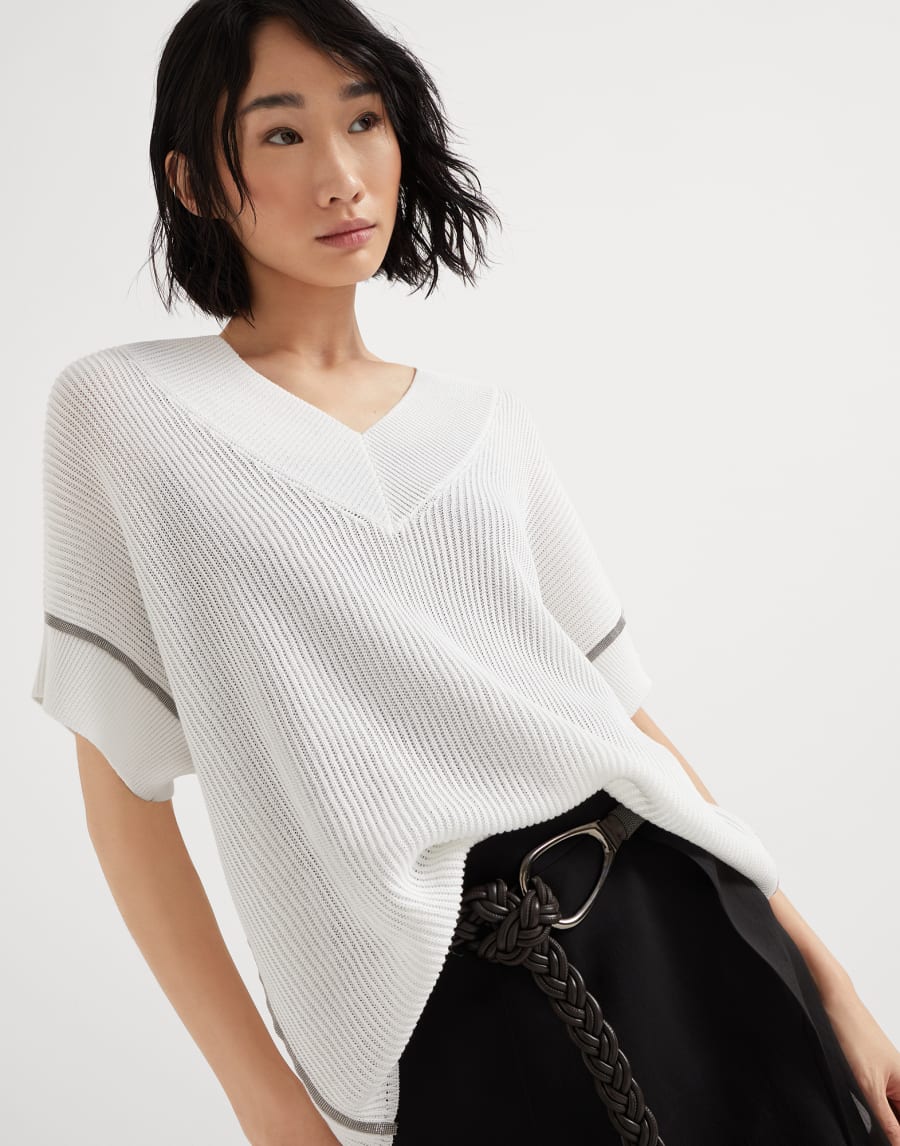 T-shirt con monile Bianco Donna - Brunello Cucinelli