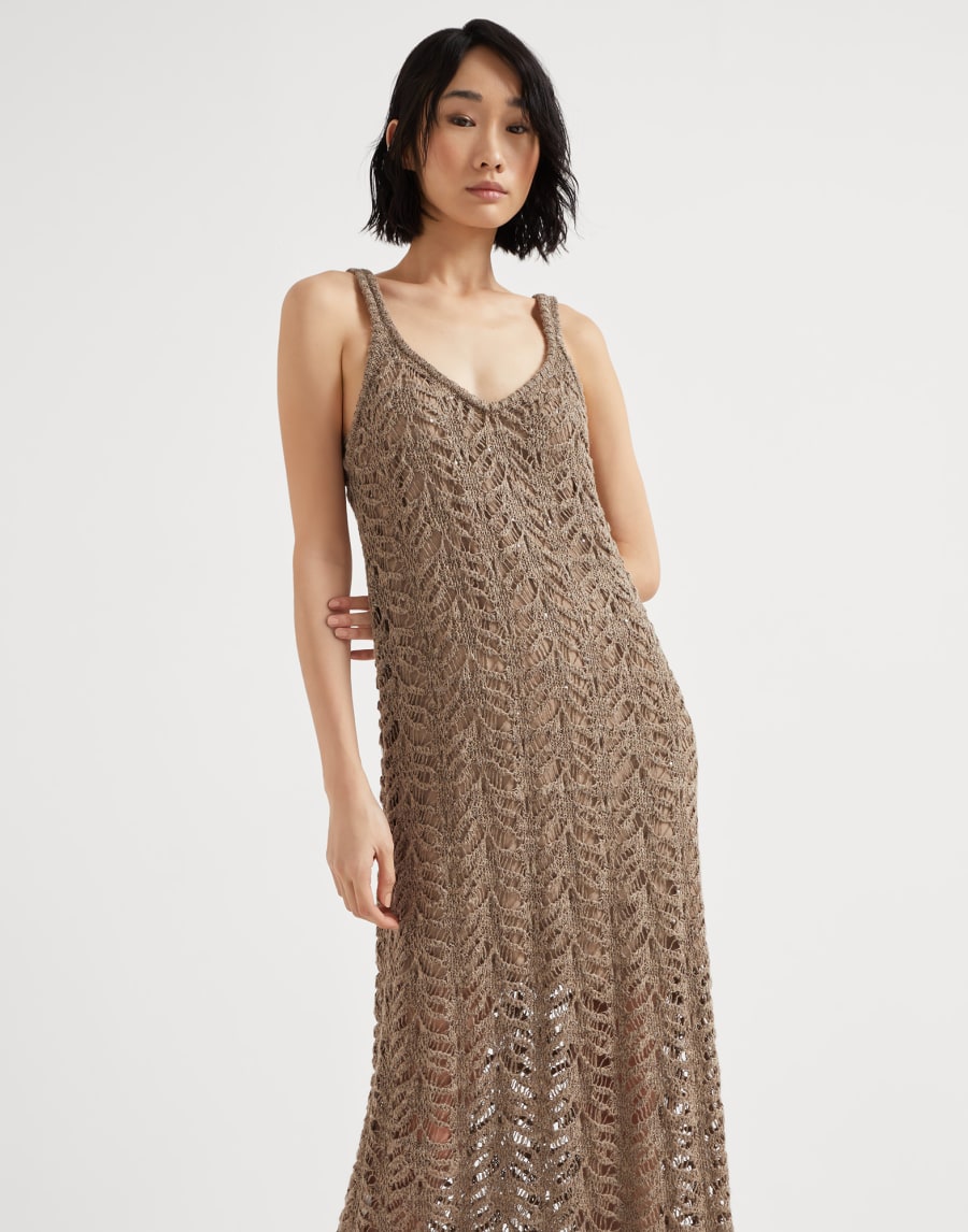 Платье Foliage Lace Светло-Коричневый Женщина - Brunello Cucinelli