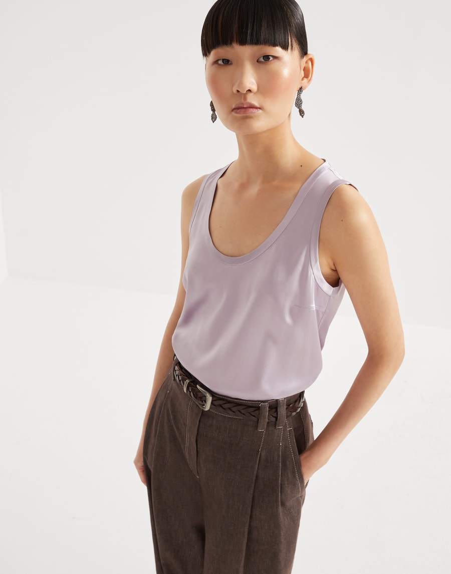 Satin top Lilac Woman - Brunello Cucinelli