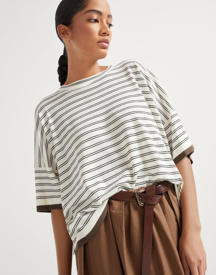 Lightweight knit T-shirt Panama Woman - Brunello Cucinelli