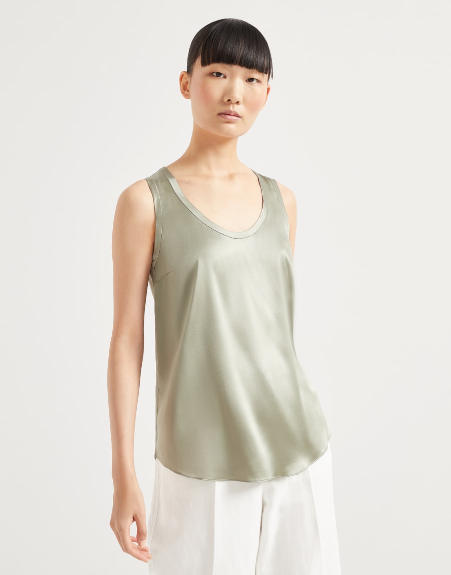 Satin top Green Woman - Brunello Cucinelli