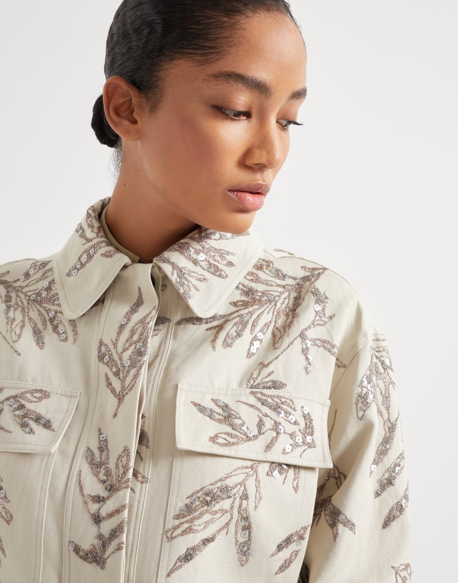 Flora Embroidery outerwear Natural Woman - Brunello Cucinelli