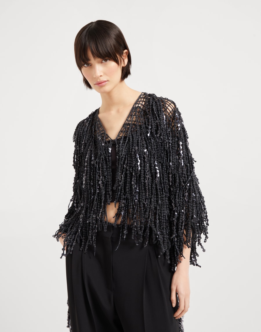 Кардиган Dazzling Cascades Угольный Женщина - Brunello Cucinelli