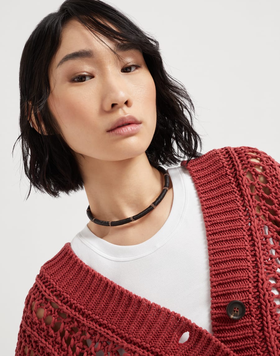 Collier en cuir Wrapped Marron Femme - Brunello Cucinelli