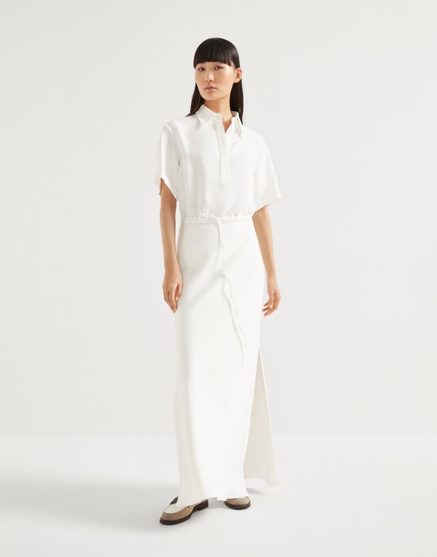 Платье из твила с цепочкой Мониль Белый Женщина - Brunello Cucinelli