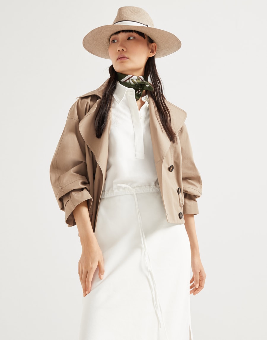 Abito in twill con monile Bianco Donna - Brunello Cucinelli