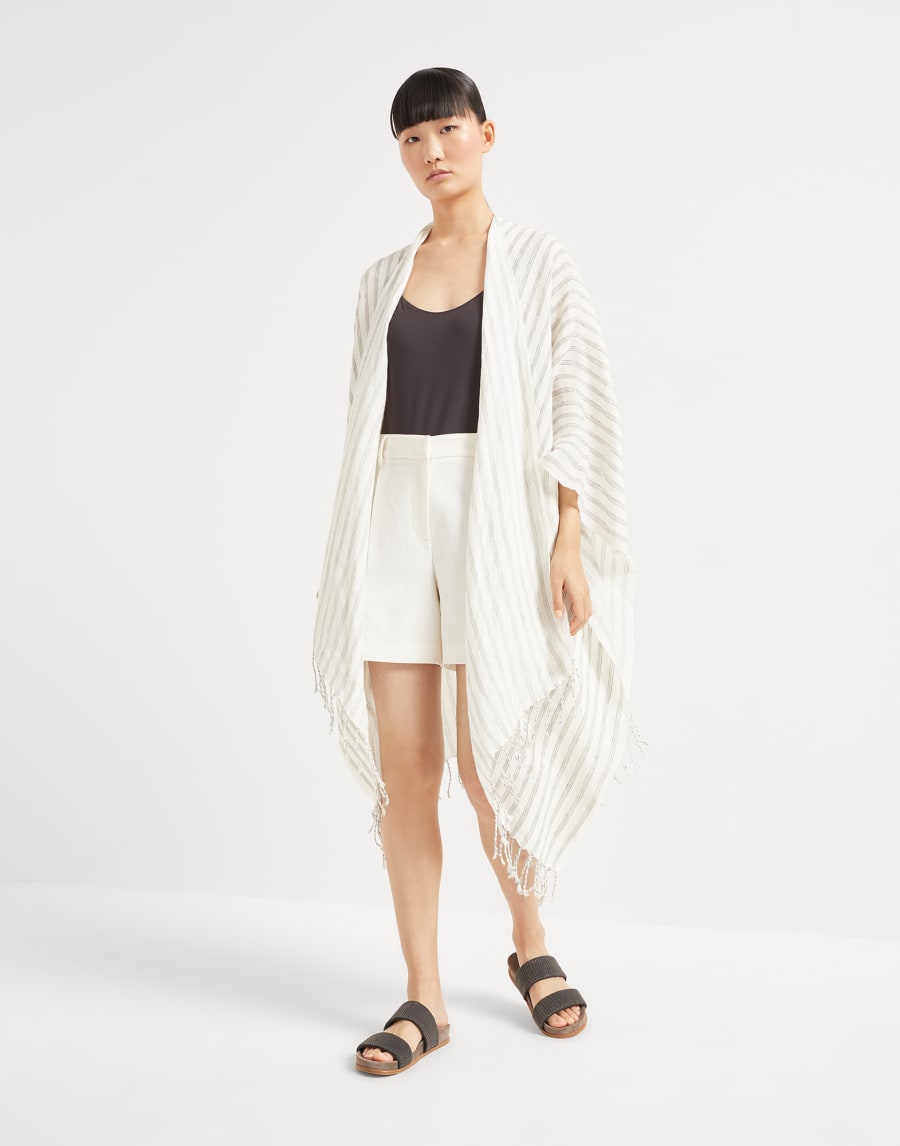 Poncho with fringe Panama Woman - Brunello Cucinelli