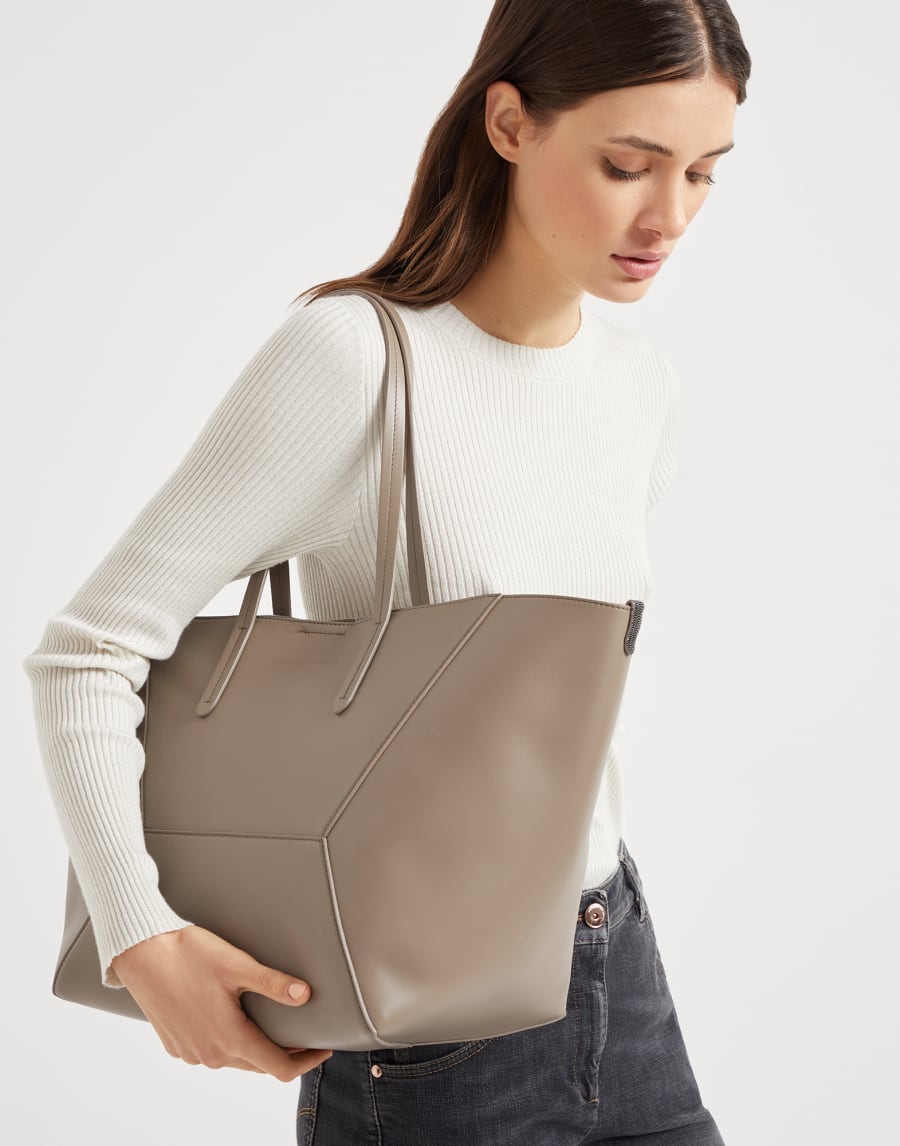 Calfskin BC Duo bag Sage Woman - Brunello Cucinelli