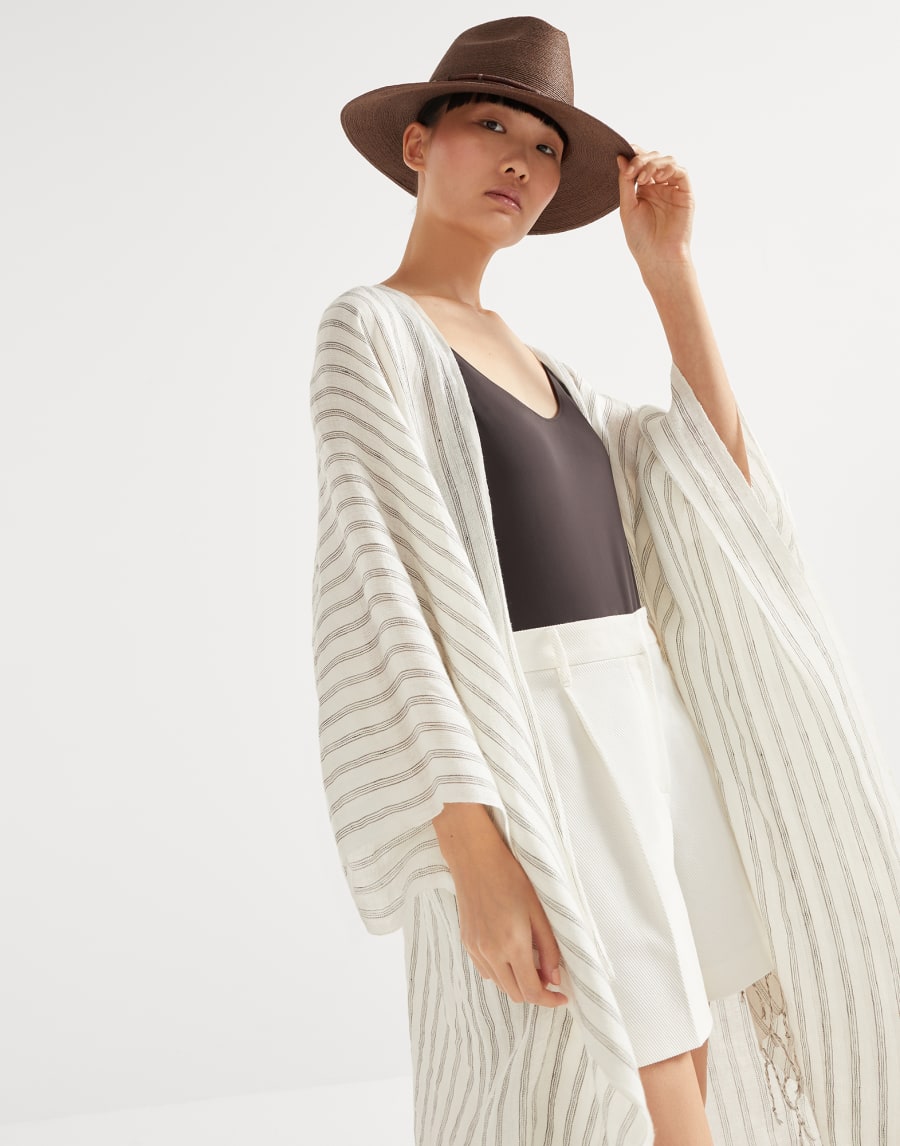 Poncho with fringe Panama Woman - Brunello Cucinelli