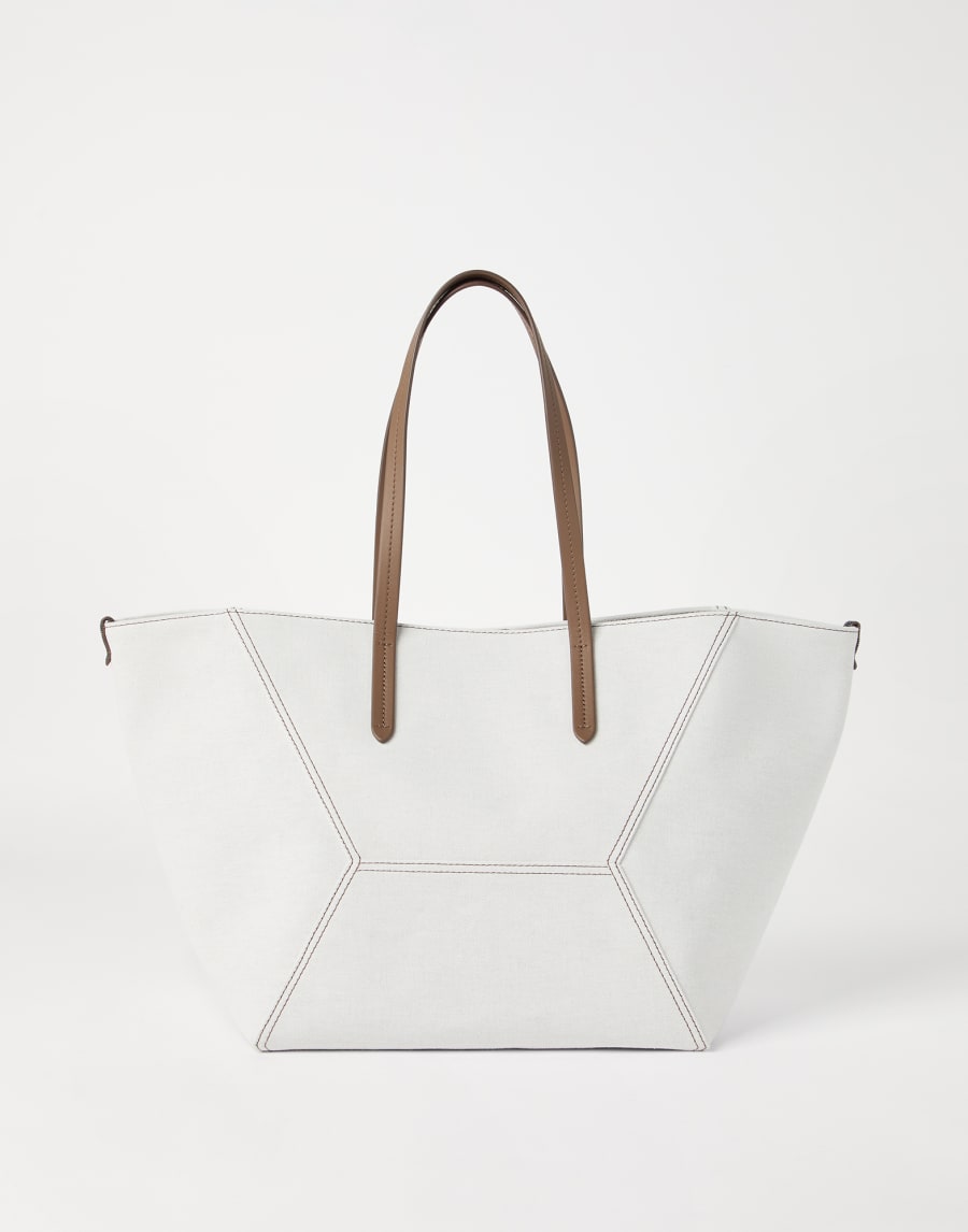 Сумка BC Duo из габардина Серовато-Белый Женщина - Brunello Cucinelli