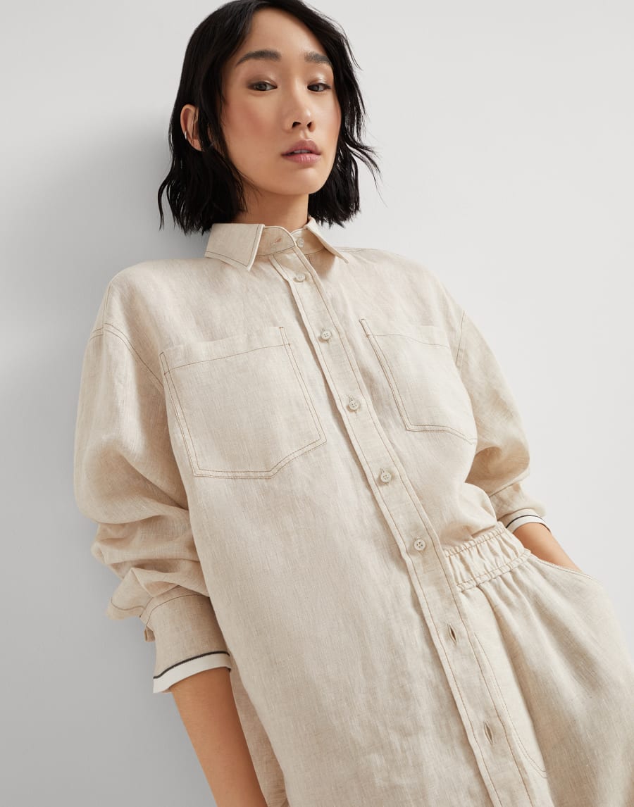 Linen shirt with monili Yuta Woman - Brunello Cucinelli