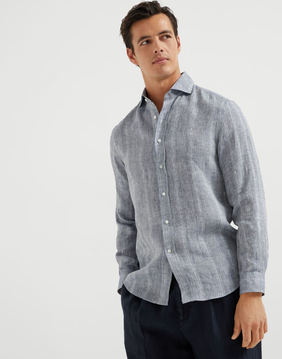 Linen shirt Denim Man - Brunello Cucinelli