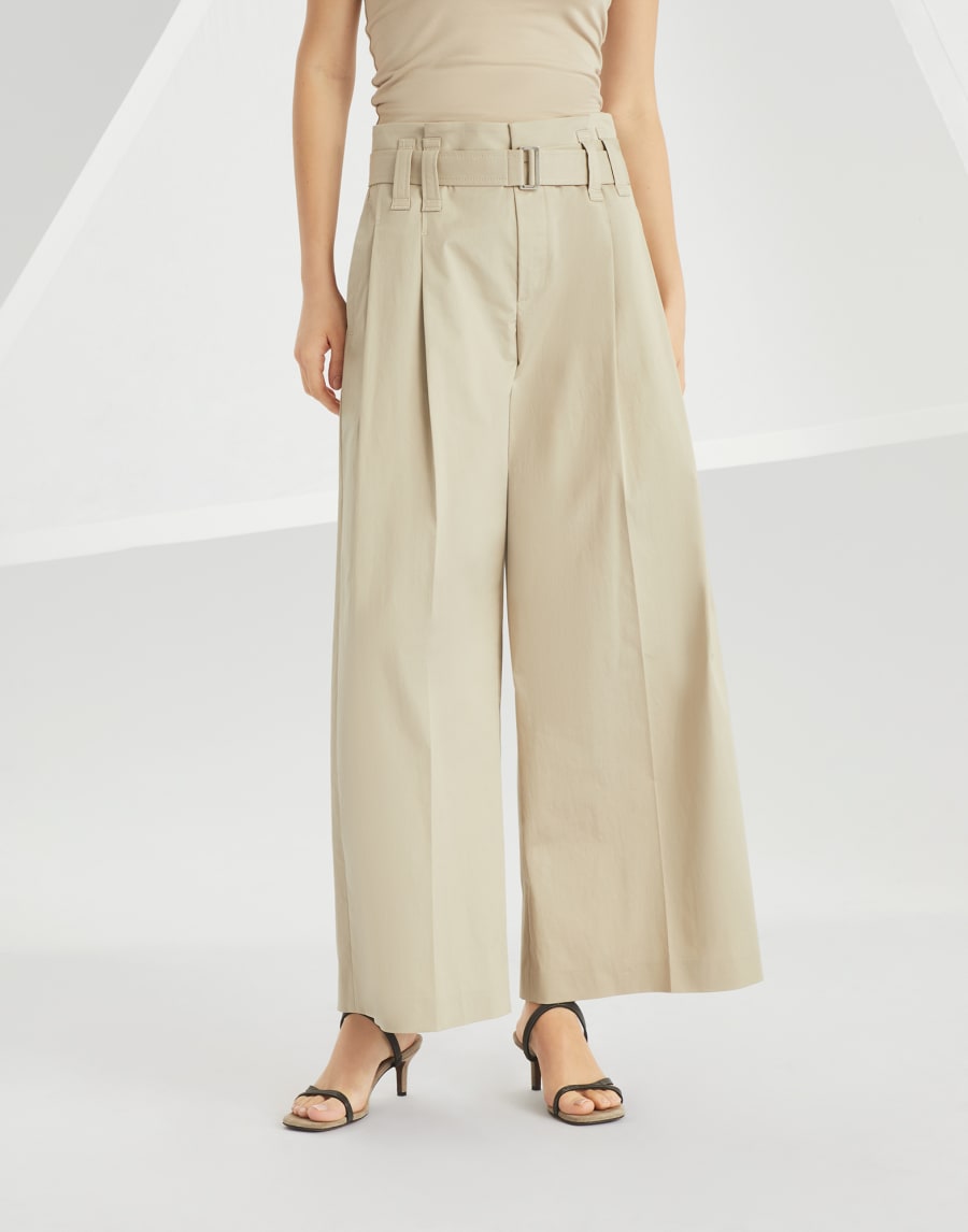 A-line trousers Beige Woman - Brunello Cucinelli