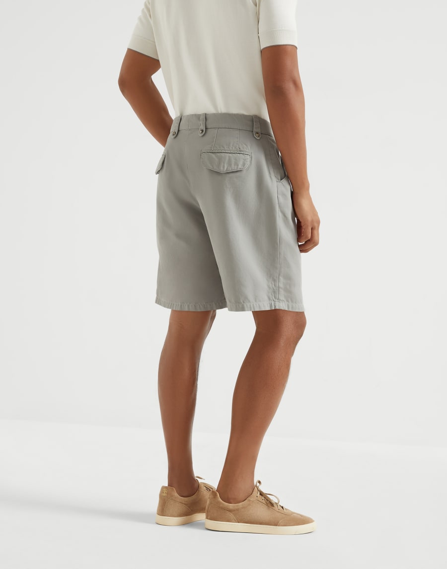 Gabardine Bermuda shorts Khaki Man - Brunello Cucinelli