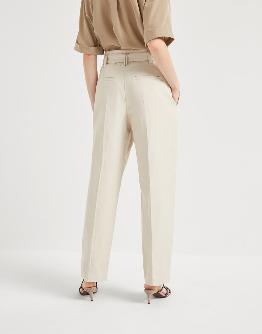 Pantalon cigarette Corset Beige Femme - Brunello Cucinelli