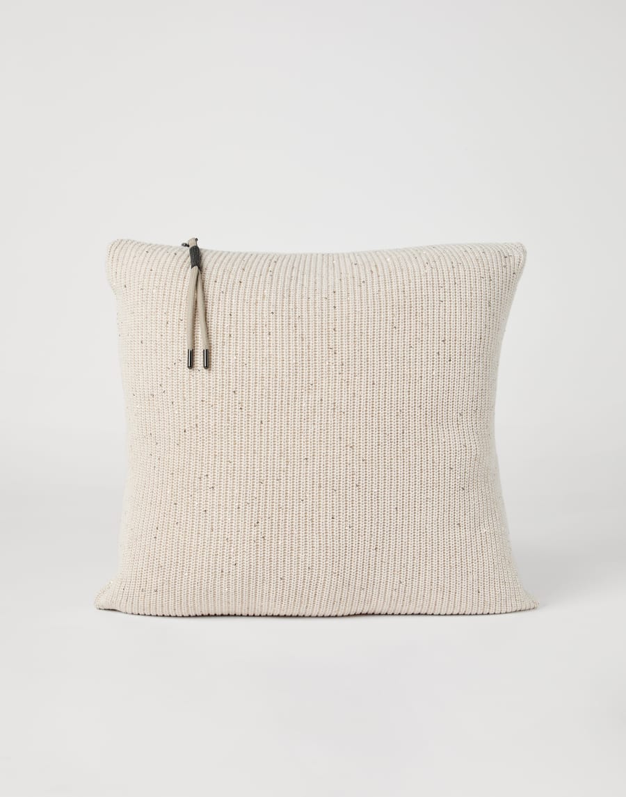 Подушка из хлопкового трикотажа Овсяный Стиль жизни - Brunello Cucinelli