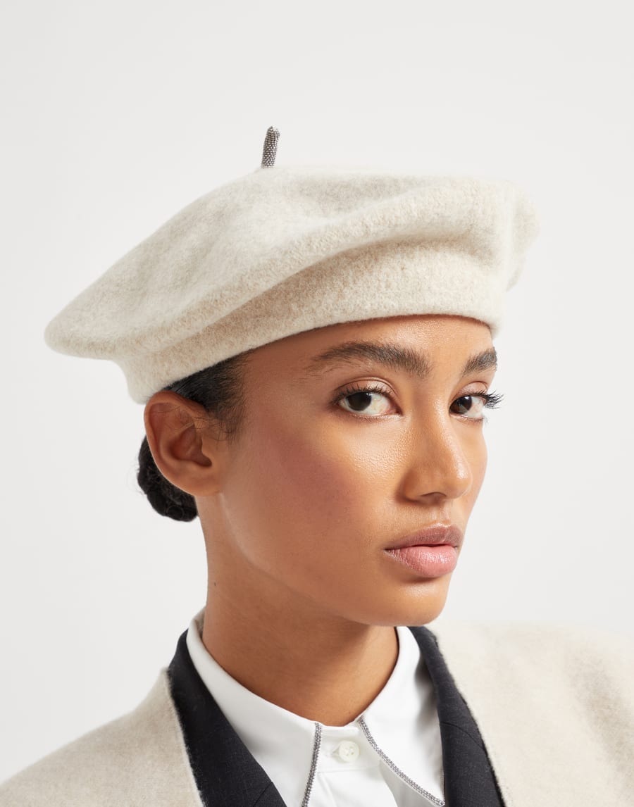 Wool beret Pearl Woman - Brunello Cucinelli