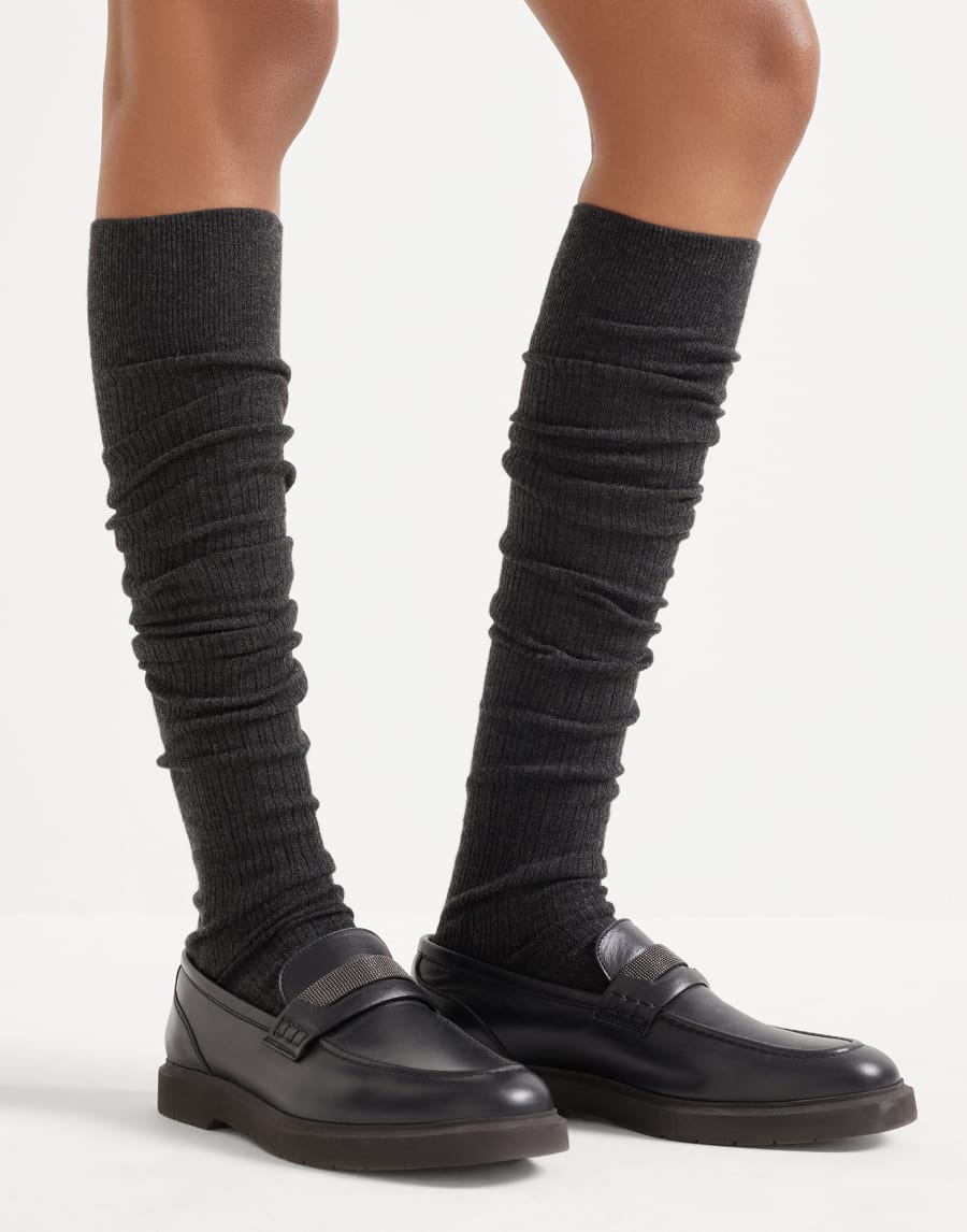 Cashmere knit socks Lignite Grey Woman - Brunello Cucinelli