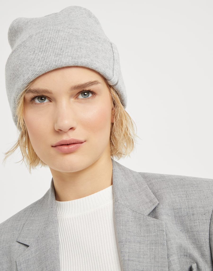 Knit beanie Pebble Woman - Brunello Cucinelli