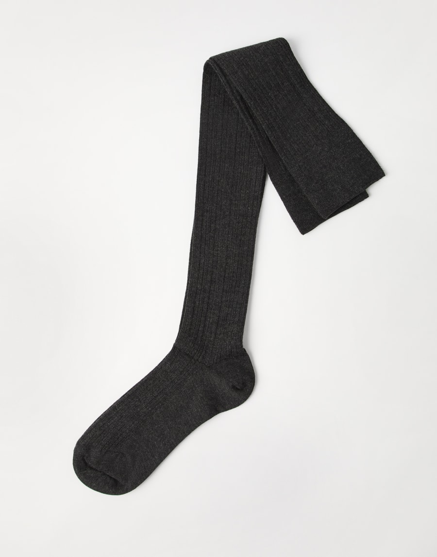 Cashmere knit socks Lignite Grey Woman - Brunello Cucinelli