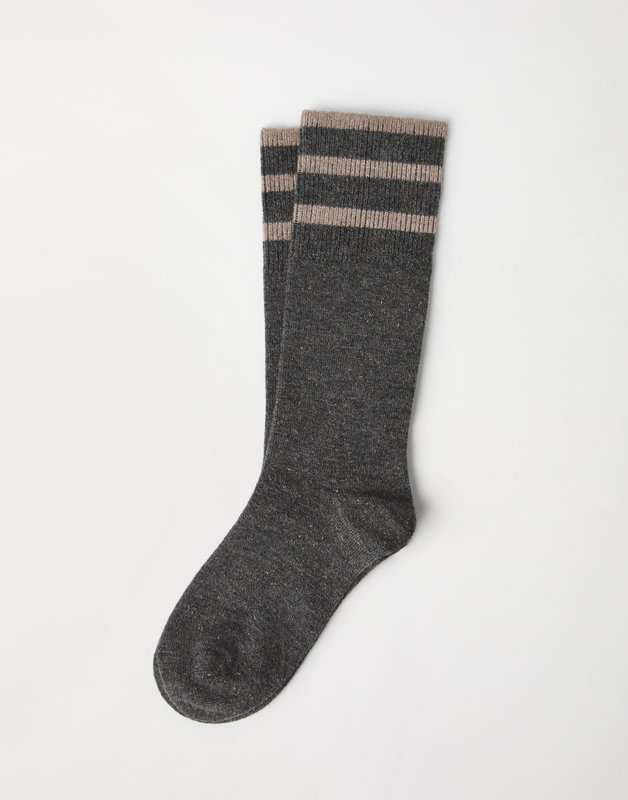 Sparkling knit socks Lignite Grey Woman - Brunello Cucinelli