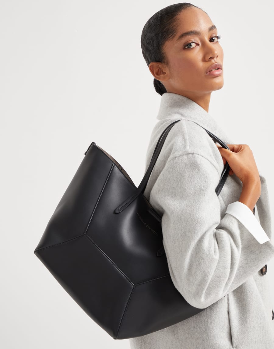 Calfskin small BC Duo bag Black Woman - Brunello Cucinelli