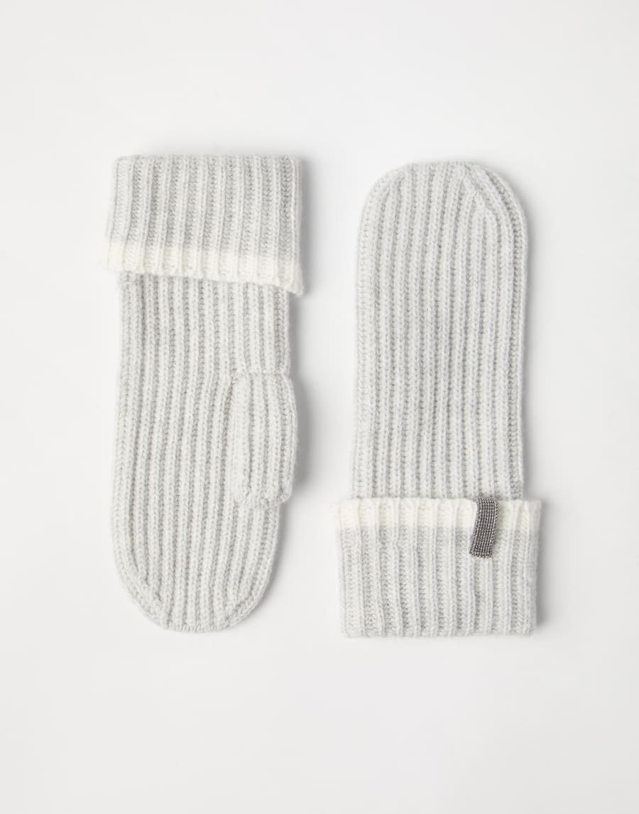 Knit mittens with monili Fog Woman - Brunello Cucinelli