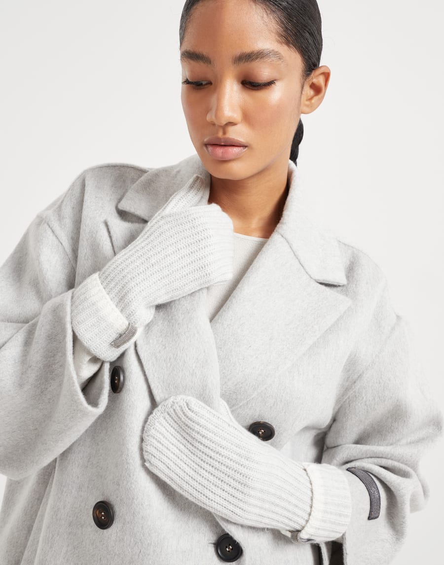 Knit mittens with monili Fog Woman - Brunello Cucinelli