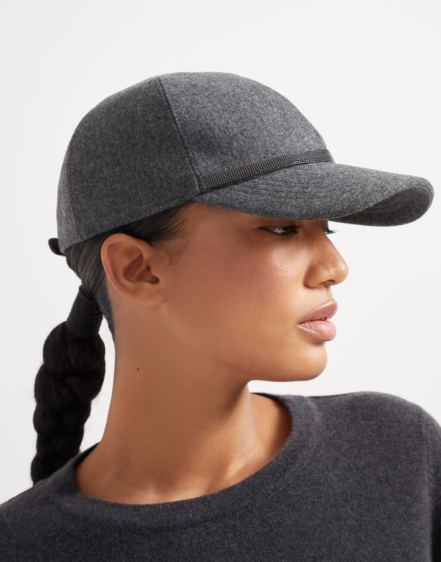 Baseball Cap with monili Dark Grey Woman - Brunello Cucinelli