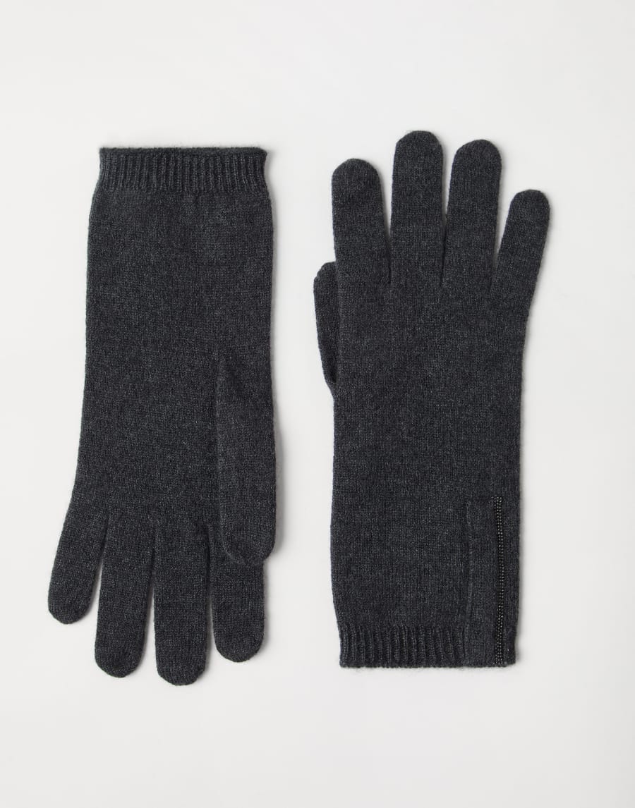 Knit gloves Lignite Grey Woman - Brunello Cucinelli
